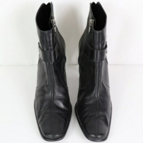 💥Sale HD Leather Heeled Bootie Stud Accent 9 - Picture 3 of 7